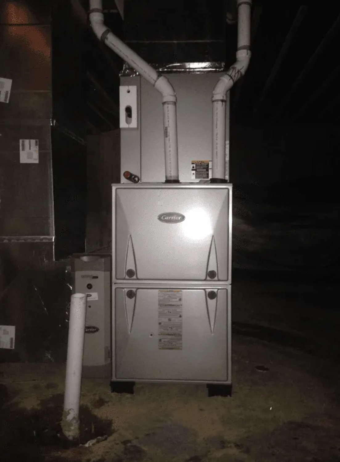New high-efficiency Carrier furnace installed and running